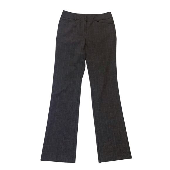 New York & Company Plaid Gray Trousers Dress Pants Stretch Size 2 Tall Grey - Picture 1 of 11